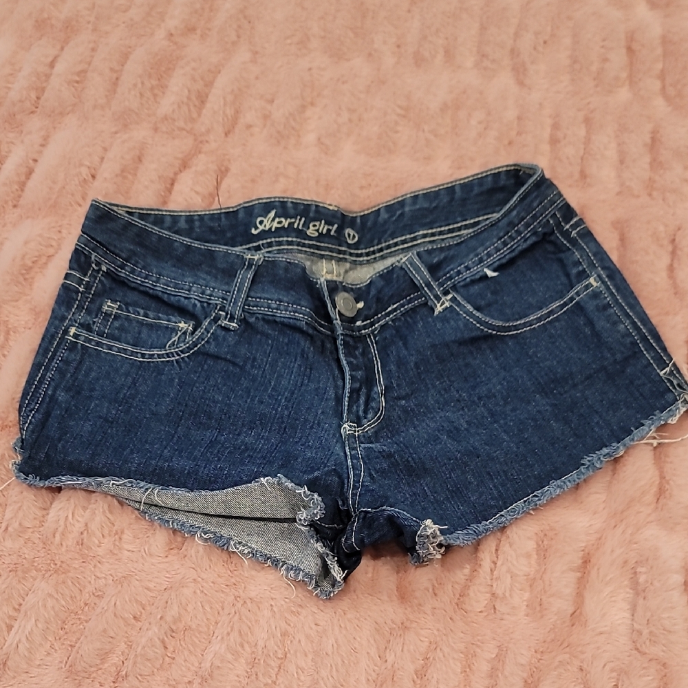 April Girl Women's Dark Blue Denim Jean Shorts